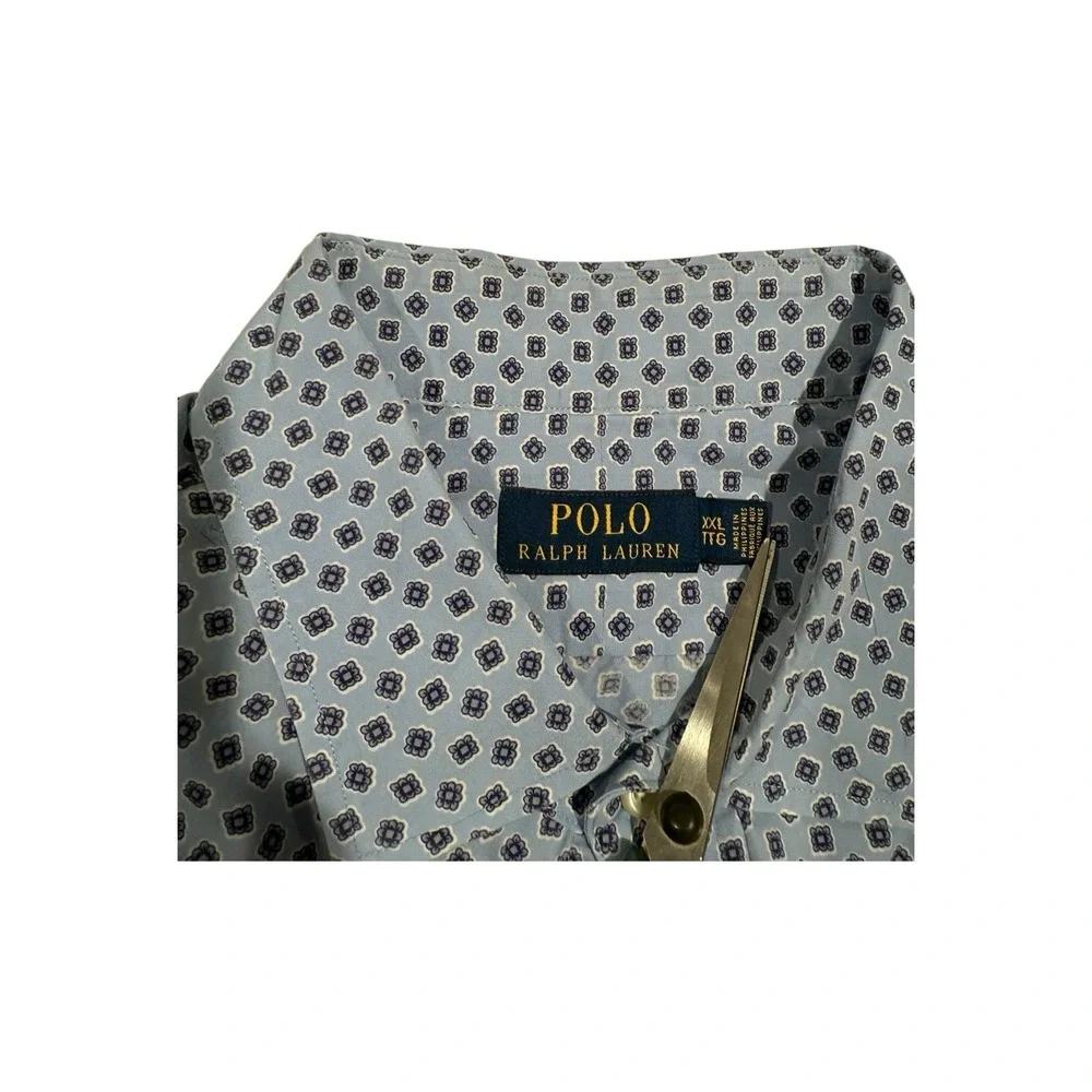 Polo Ralph Lauren Men's‎ 2XL Blue Geometric Print Button Down Shirt